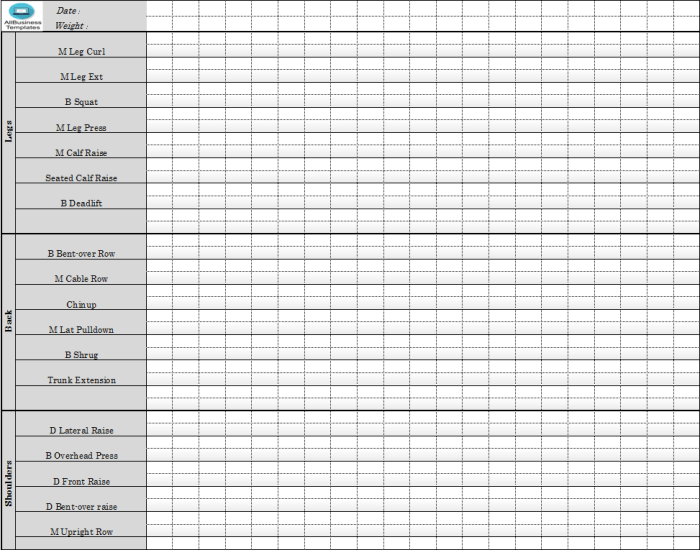 Strength Training Log